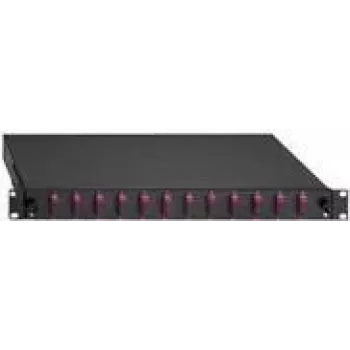Optiskās šķiedras ielāpu panelis Rutenbeck 2280301240 LC Duplex MM 24 porti 1U, melns RAL 9005