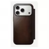 Mobilā tālruņa vāciņš Nomad Modern Leather Folio iPhone 17 Pro, āda/alumīnijs, 16 cm (6,3 collas) brūns, 4 karšu kabatas