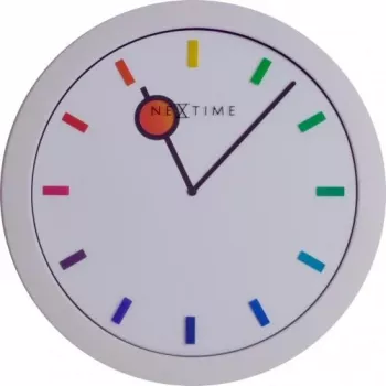 NeXtime pulkstenis 3048 Color Change, Ø28 cm, sienas, balts/daudzkrāsains