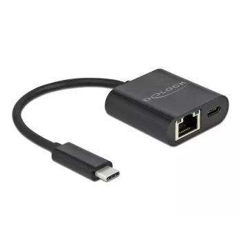 USB Type-C adapteris DeLOCK 66644 Gigabit LAN ar strāvas padevi