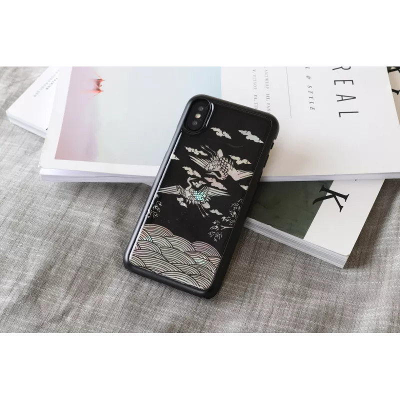 Viedtālruņa maciņš iKins iPhone XS / XS Max — Crane Melns aizsargapvalks