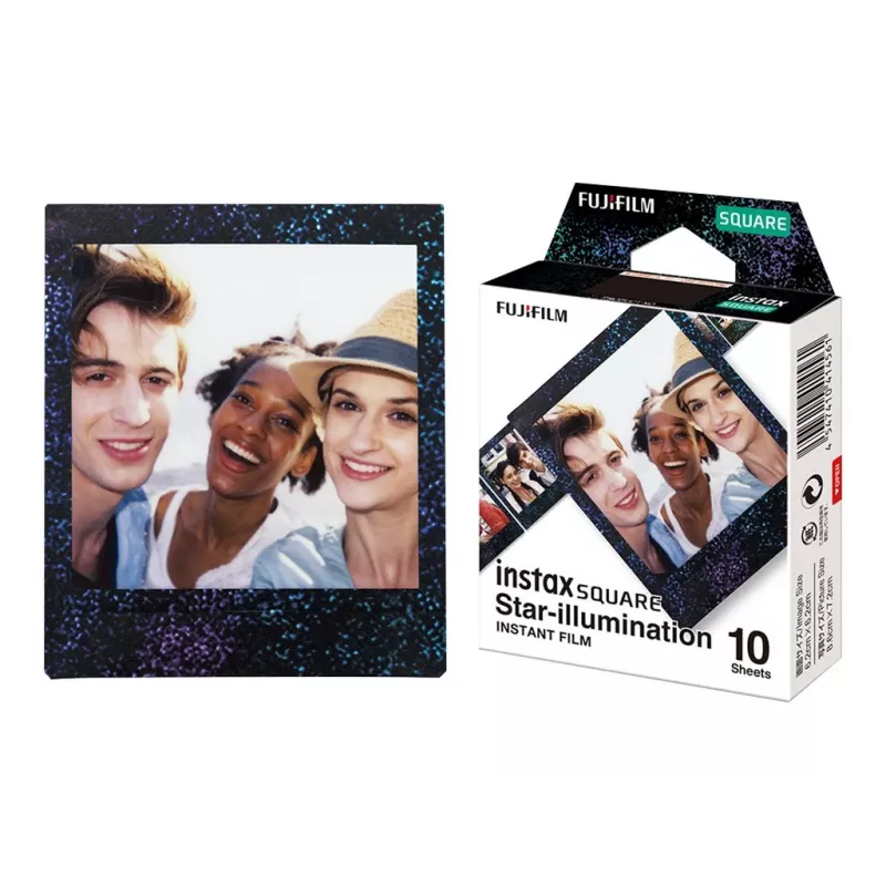 Fujifilm | Instax Square star Illumination Instant film (10pl) | 86 x 72 mm | Druka izmērs: 86mm x 72mm, Attēla izmērs: 62mm x 62mm | Daudzums 10