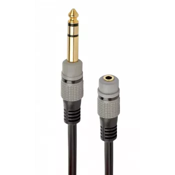 Audio kabelis Gembird A-63M35F-0.2M 6.35mm tēviņš uz 3.5mm mātīte melns