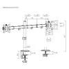 Maclean galda stiprinājums 2 monitoriem, VESA 75x75 un 100x100, 17-32, 2x 9kg, MC-754N