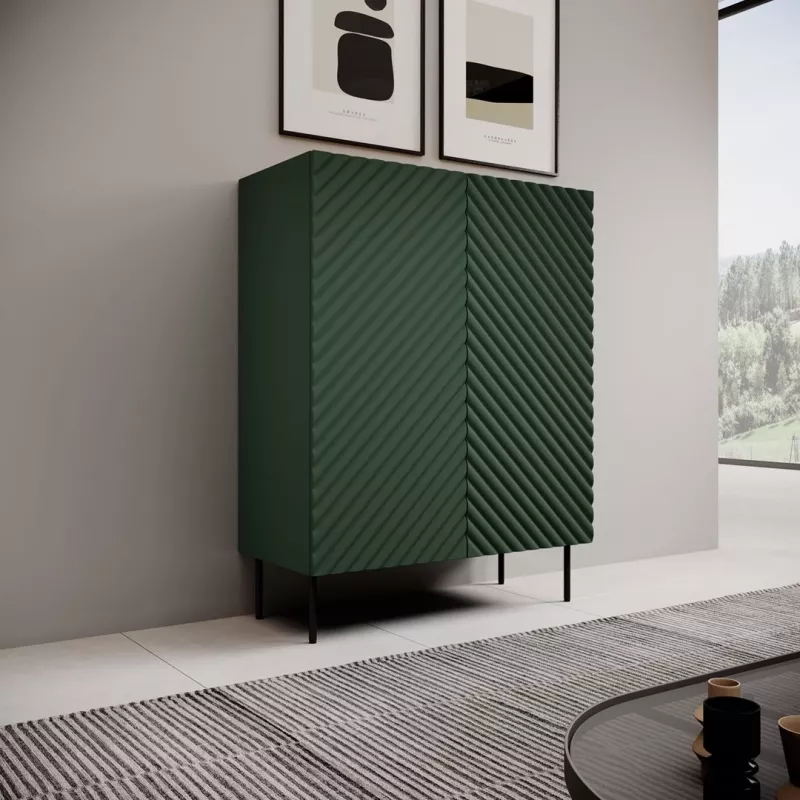 Plauktu komplekts cama meble ONDA ONDA 98×45×127 cm zaļš, stāvošs pie sienas novietojams skapis