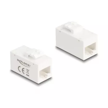 Keystone modulis DELOCK 90639 — plakans RJ-45 ieliktnis, balts, 16,2×30×20,5 mm