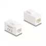 Keystone modulis DELOCK 90639 — plakans RJ-45 ieliktnis, balts, 16,2×30×20,5 mm