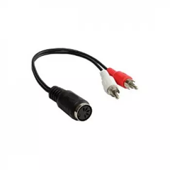 Alcasa AD-2CS5B audio kabelis 0,2 m 2 x RCA DIN (5 kontaktu) melns - sarkans - balts (AD-2CS5B)