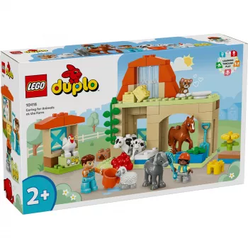 Konstrukciju rotaļlieta LEGO DUPLO Lauku dzīvnieku aprūpes komplekts 10416 — 74 gabali, 2 minifigūras, vecumam no 2 gadiem