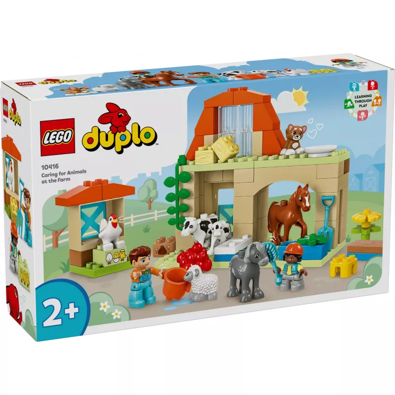 Konstrukciju rotaļlieta LEGO DUPLO Lauku dzīvnieku aprūpes komplekts 10416 — 74 gabali, 2 minifigūras, vecumam no 2 gadiem