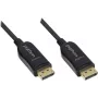 Optiskais hibrīda DisplayPort 1.2 savienojuma kabelis, 4K2K / UHD 60Hz, zeltīts spraudnis un vara kontakti, melns, 100m, PYTHON® sērija (GC-M0180)