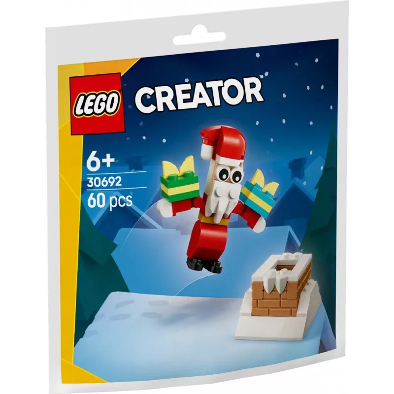 Konstrukciju rotaļlieta LEGO Santa's Chimney polybag 30692 – mini sezonas būvēšanas komplekts