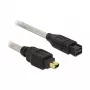 FireWire A/B kabelis DeLOCK 82589 2,0 m pelēks vīrišķais/vīrišķais