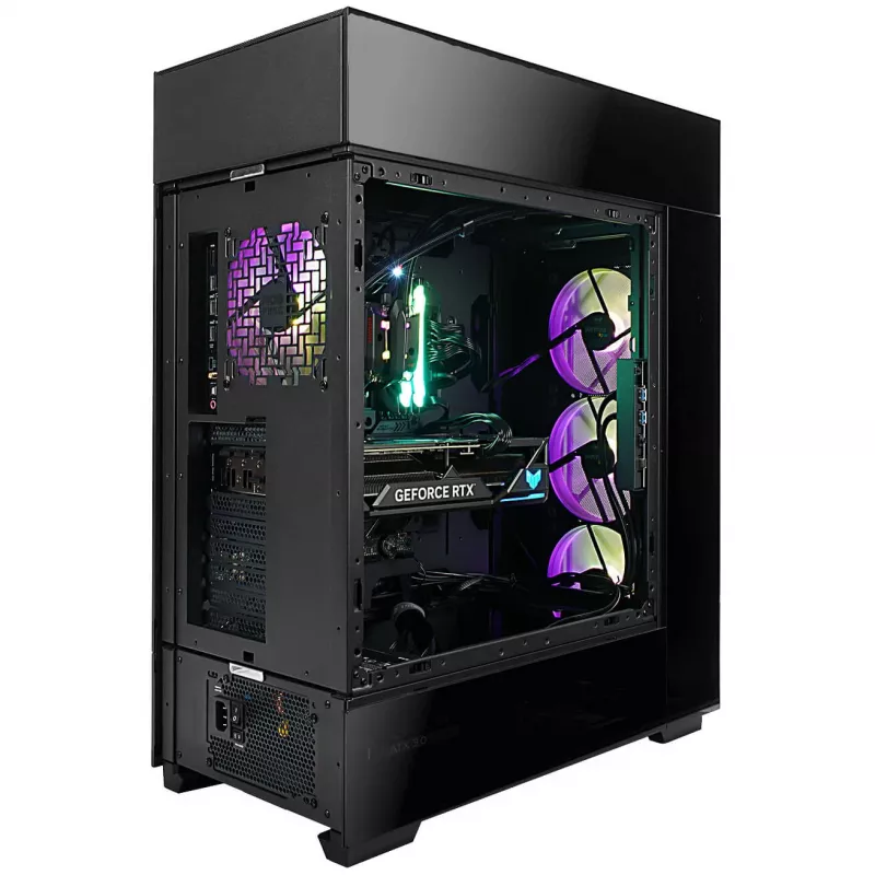 InWin Modfree Deluxe Big-Tower rūdīta stikla korpuss – melns
