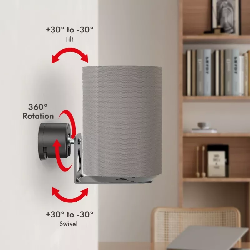 Sienas stiprinājums MACLEAN MC-495 2x Sonos ERA skaļruņiem, regulējams leņķis, izturīgs