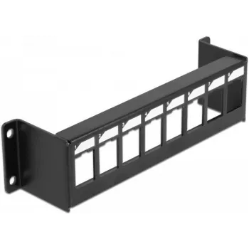 Patch panel DELOCK 86611, metāla 19 collu 1U, platums 44 mm, augstums 41,6 mm, dziļums 175 mm, melns