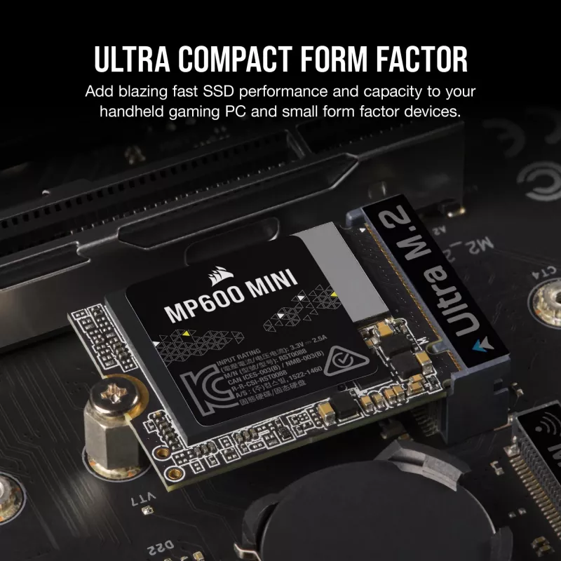 Corsair MP600 Mini - SSD - 2 TB - iekšējs - M.2 2230 - PCIe 4.0 x4 (NVMe)
