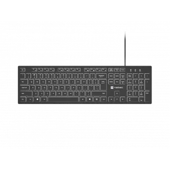Vadu tastatūra NATEC HERRING GLOW ASV izkārtojums ar baltu fona apgaismojumu