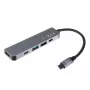USB-C centrmezgls FIXED FIXHU-MN-GR 5 portu mini klēpjdatoriem un planšetdatoriem