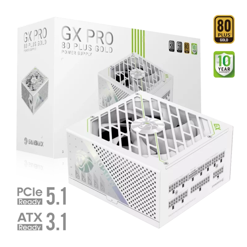 Gamemax barošanas bloks, 80 PLUS, Gold | GX PRO 1050G WH | 1050 W