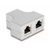 DeLOCK RJ45 sadalītāja T adapteris 1 x RJ45 ligzda -> 2 x RJ45 ligzda Cat.5e STP