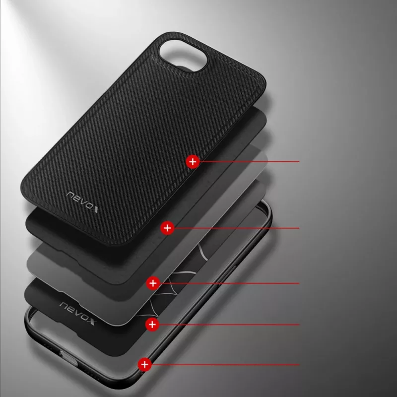 Nevox 2499 vāciņš iPhone 16e, melns, 15,5 cm