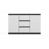 Kumode 2 durvis 3 atvilktnes top e shop M-MP-K-MAL-2D3S-ANTBIA — Antracīta rāmis, Baltas durvis, 1200×750×400 mm