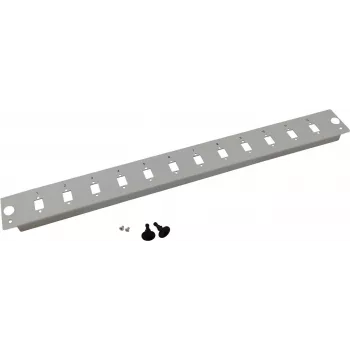 Rack-mount priekšējā vāka sadales kārba helos 19 collas 48,3 cm (257711) pelēka