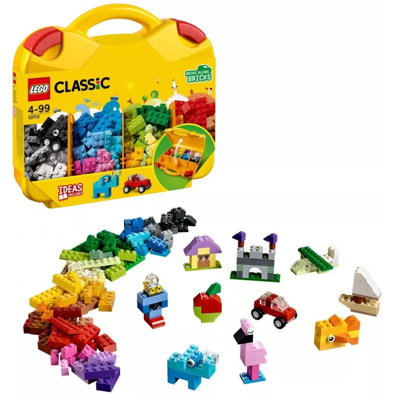 LEGO 10713 Classic Creative Suitcase rotaļlietu glabāšanas kaste ar jautrām krāsainām būvēšanas klucīšiem, dāvana 4+ gadus veciem bērniem, zēniem un meitenēm
