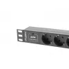 Lanberg PDU-03F-0200-BK Stromverteilereinheit (PDU) 1U Melns 3 AC-Outputs (PDU-03E-0200-IEC-BK)