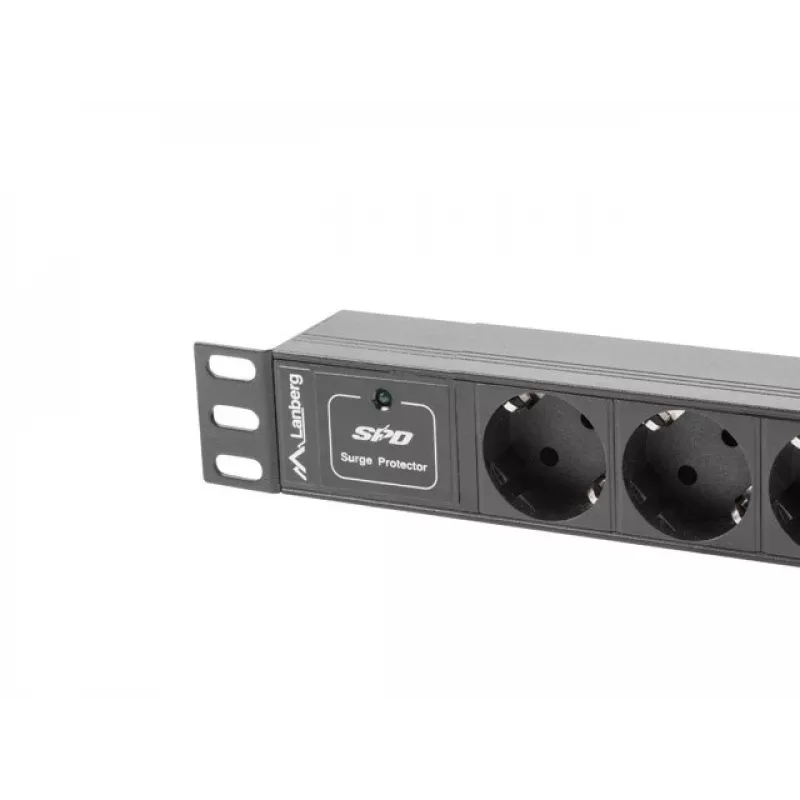 Lanberg PDU-03F-0200-BK Stromverteilereinheit (PDU) 1U Melns 3 AC-Outputs (PDU-03E-0200-IEC-BK)