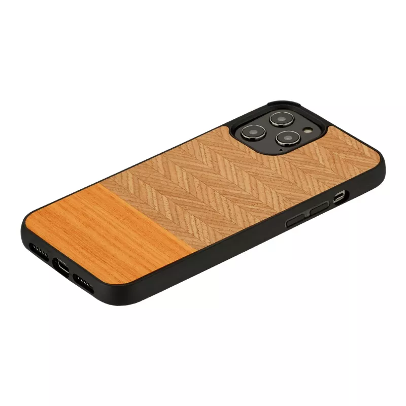 Aizsargapvalks Man and Wood iPhone 12 Pro Max — skujiņas arancia Melns