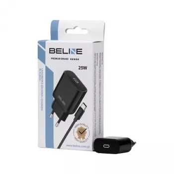 Lādētājs Beline Beli02168 25W USB-C ar USB-C kabeli, melns
