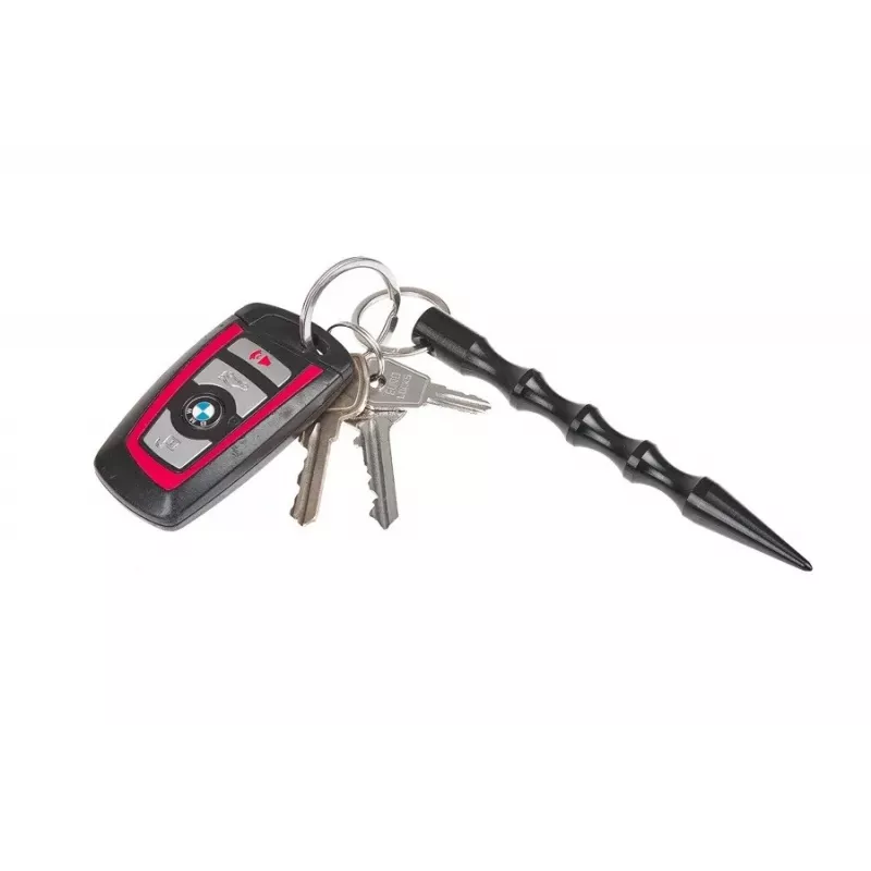 Taktiskā pildspalva GUARD YC-008-BL — kompakta duralumīnija pildspalva ar stikla lauzēju, 150 mm, 50 g, melna