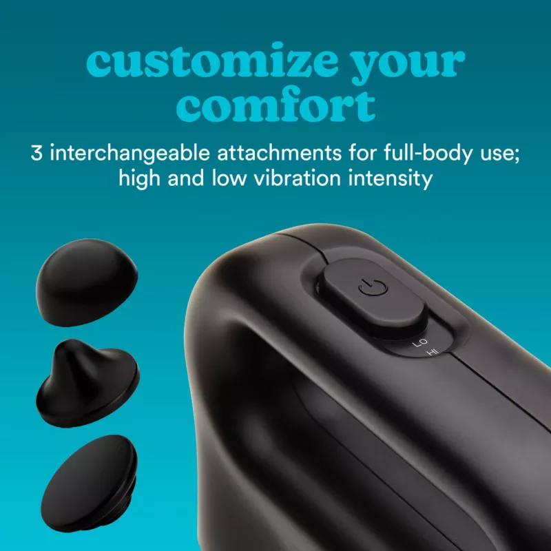 Pārnēsājama vibrācijas masāžas pistole HoMedics HHP-120BK — kompakts uzlādējams perkusijas masieris