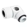 Savienotājs BitsPower BP-DWE90RMLA12 — misiņa 90° leņķa savienotājs, balts, Ø 12 mm