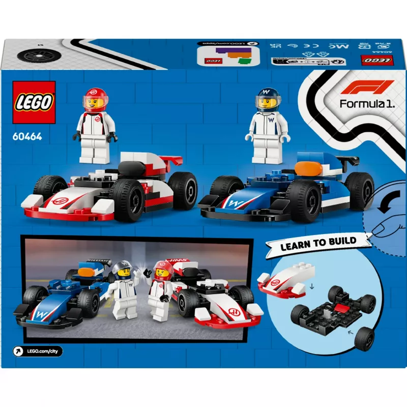 LEGO CITY 60464 F1 - Williams Racing & Haas F1 sacensību mašīnas