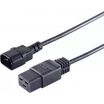 Strāvas kabelis S/CONN 60017 melns 1,8 m IEC C14 IEC C19
