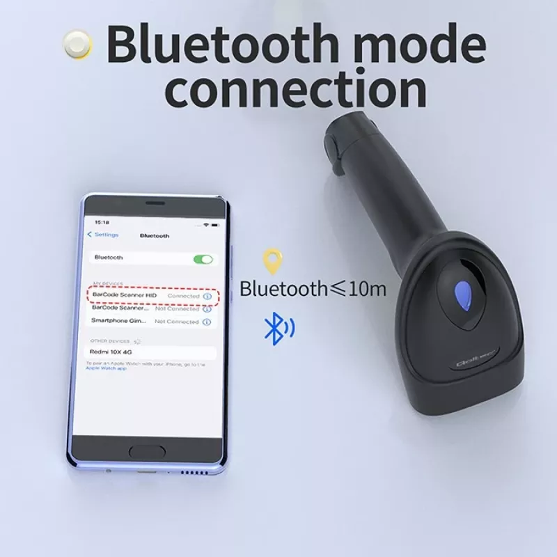 Svītrkodu lasītājs QOLTEC 50880 1D/2D USB — rokas skeneris ar USB saskarni