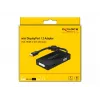 Adapteris DeLOCK Mini DisplayPort 1.2 uz VGA HDMI DVI Audio 4K Pasīvs Melns