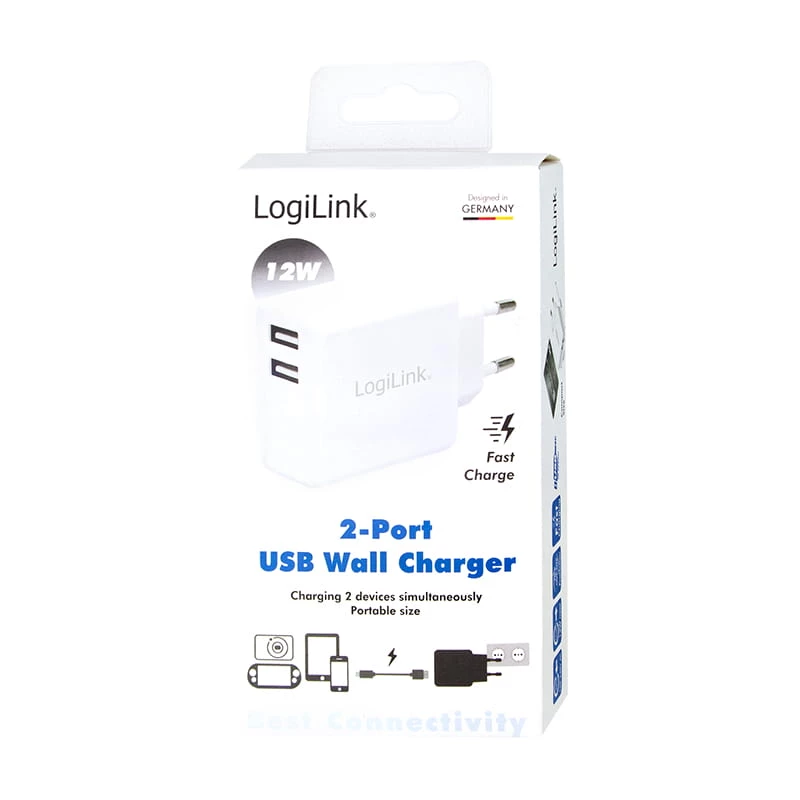 LogiLink barošanas bloks - 12 W - 2,4 A - 2 izejas pieslēgvietas (USB)