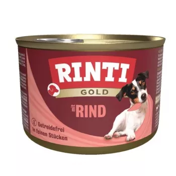 Mitrā suņu barība RINTI Gold Beef Adult 185 g — bez graudiem, bez lipekļa pilnbarība