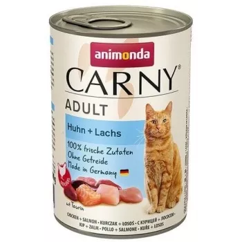 Konservēta slapjā kaķu barība animonda Carny Chicken + Salmon Adult 400 g bez graudaugiem, bez lipekļa