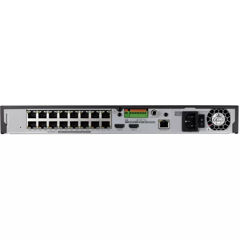 Tīkla videoreģistrators - 16 IP kanāli - H.265 - 128Mbps - bez cietā diska - HDMI - PoE slēdzis