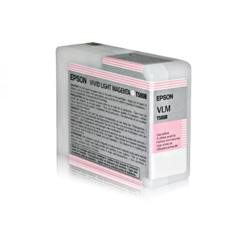 Epson Singlepack Vivid Light fuksīna T580B00, Vivid light fuksīna, pigmenta tinte, 80 ml, 1 gab.