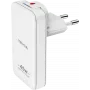 AXAGON nevox 45W Dual plāns GaN USB-C/USB lādētājs EU/US balts