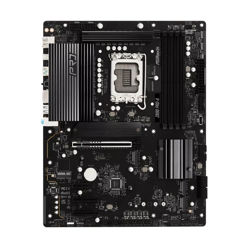 Mātesplate ASRock Z890 Pro-A ATX — Intel Z890 mikroshēmojums, LGA 1851, DDR5, 4x DIMM, 256GB, 2.5Gb LAN, PCIe Gen5