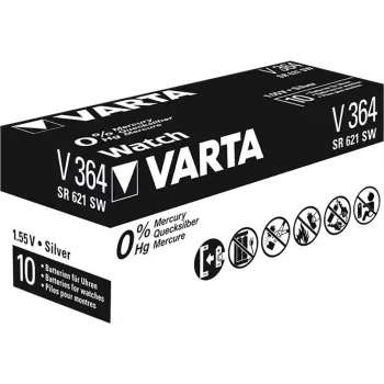 Sudraba oksīda baterija, pogveida elements, 364, 1,55 V (00364 101 111)