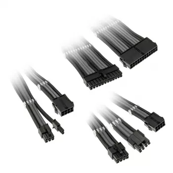 Kabeļu pagarinātāju komplekts Kolink Core Adept — pīts PET apvalks, vara vadi, 300–350 mm garumi, 6 gabalu komplekts