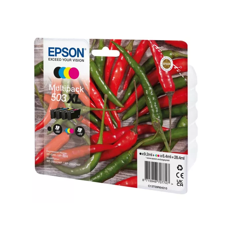 Epson 503XL tintes kasetne 4 gab. Oriģināla Augsta (XL) ražība Melna, Ciāna, Fuksīna, Dzeltena